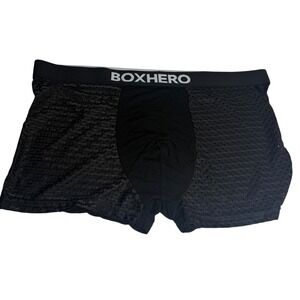 BOXHERO Men Boxer Briefs Underwear Black Mesh‎ Stretch Size 2XL